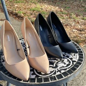 Black and Nude Heels Bundle Express, Size 7